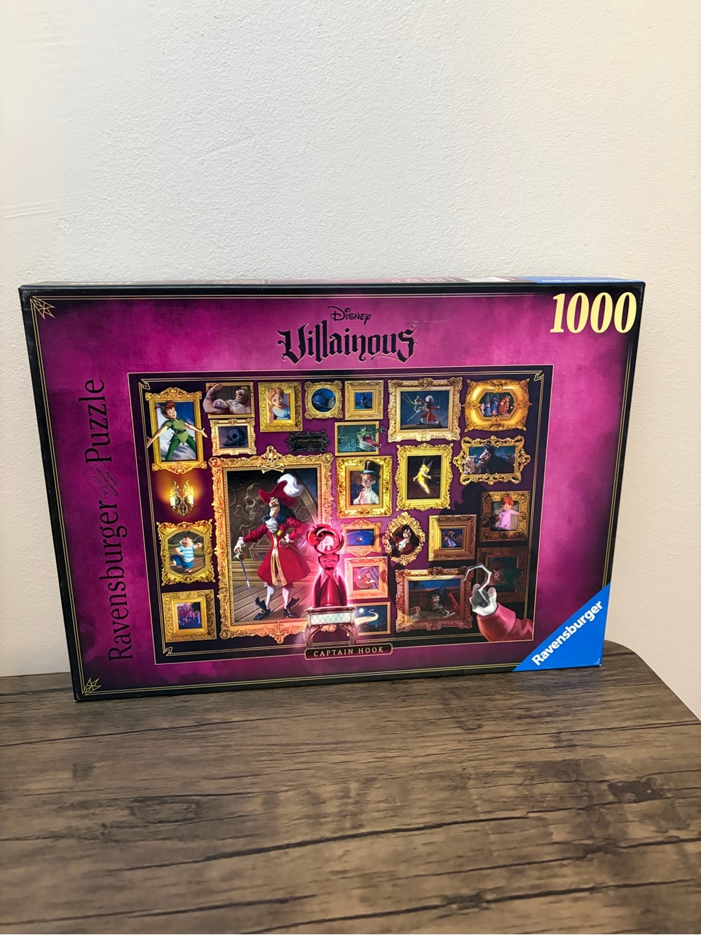 Ravensburger Disney Villainous Captain Hook 1000-Piece Puzzle - Pink, Gold, Blue